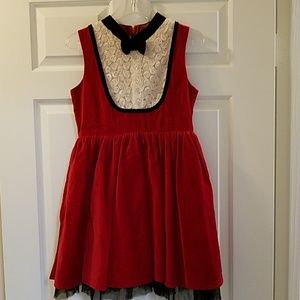 Red velvet tuxedo dress